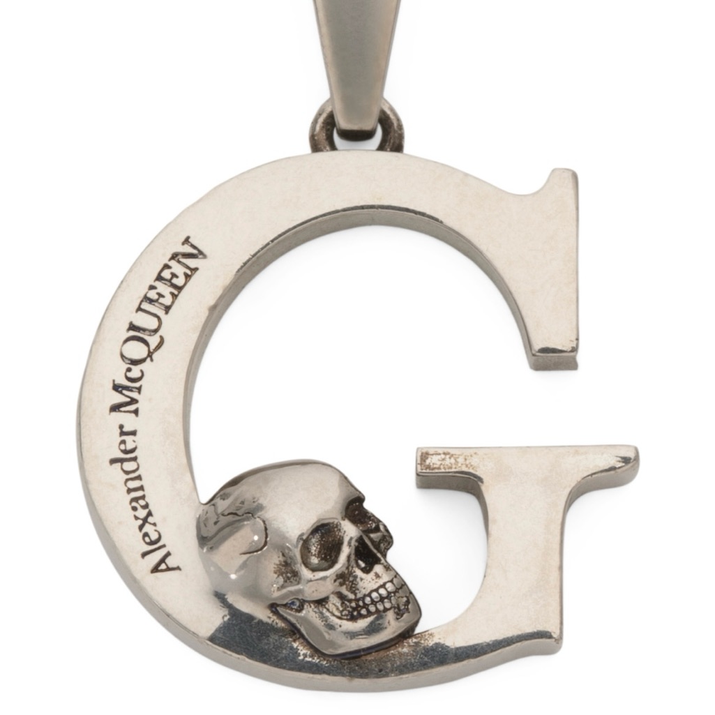 Alexander Mcqueen Alphabet Skull Charm Gold Tone. “G” Letter